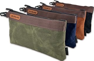 Heavy-Duty Canvas Tool Pouch, 4PCS Tool Pouches, 12" Tool Pouch, Waxed Canvas Zipper Tool Pouch, Canvas Socket Bag, Canvas Tool Bag Zipper, Tool Pouch Bag, Zipper Tool Pouch, Tool Pouches with Zipper