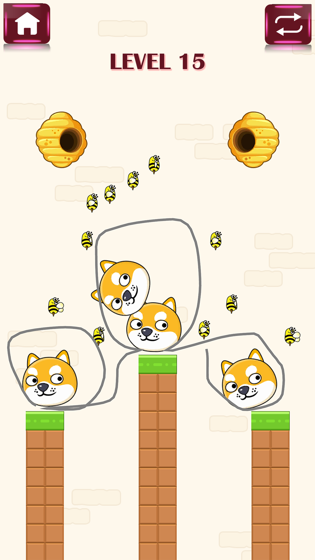 Save the Pets Dog Game : Draw a protective wall to build a safe