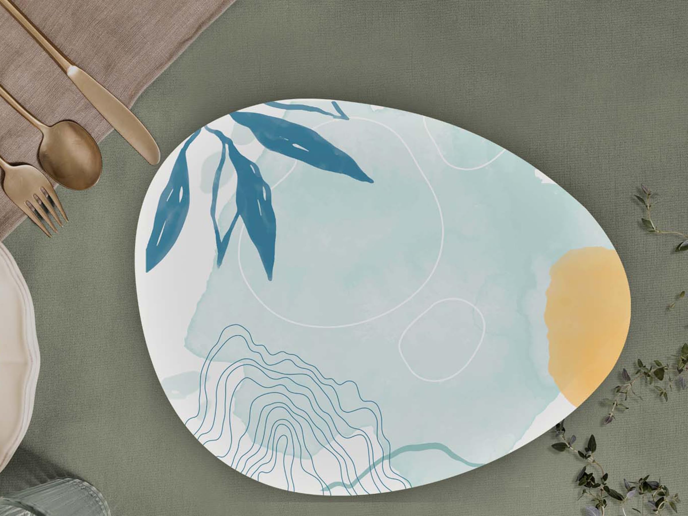 Space of Joy Spiral Charm Design Premium Printed MDF Wooden Dining Table Mat, Heat/Water Resistant Egg-Shaped Placemats Set of 6 Pieces (B0CDKZ47DG) Amazon Price History, Amazon Price Tracker