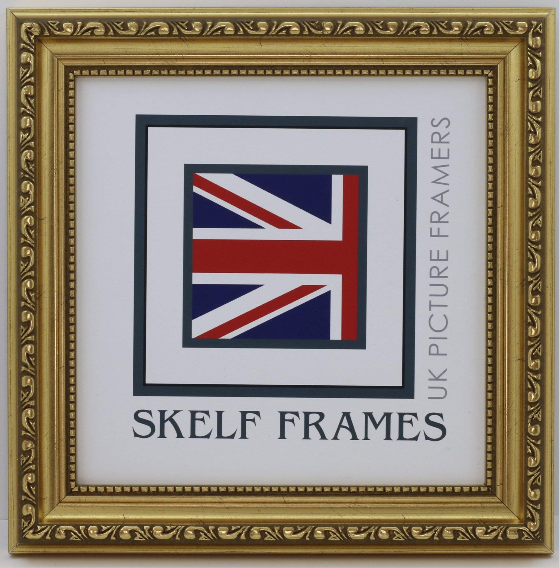 Skelf Frames Gold 400Mm X 400Mm Square Picture Photo Frame In Ornate With Glass Hand Made In Yorkshire (Multiple Sizes And Colours)