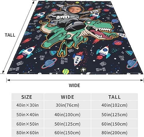 Miniatura 3 de Ti Caldi Manta de franela personalizada con fotos, texto, manta de dinosaurio personalizada, manta de franela personalizada, regalo de cumpleaños
