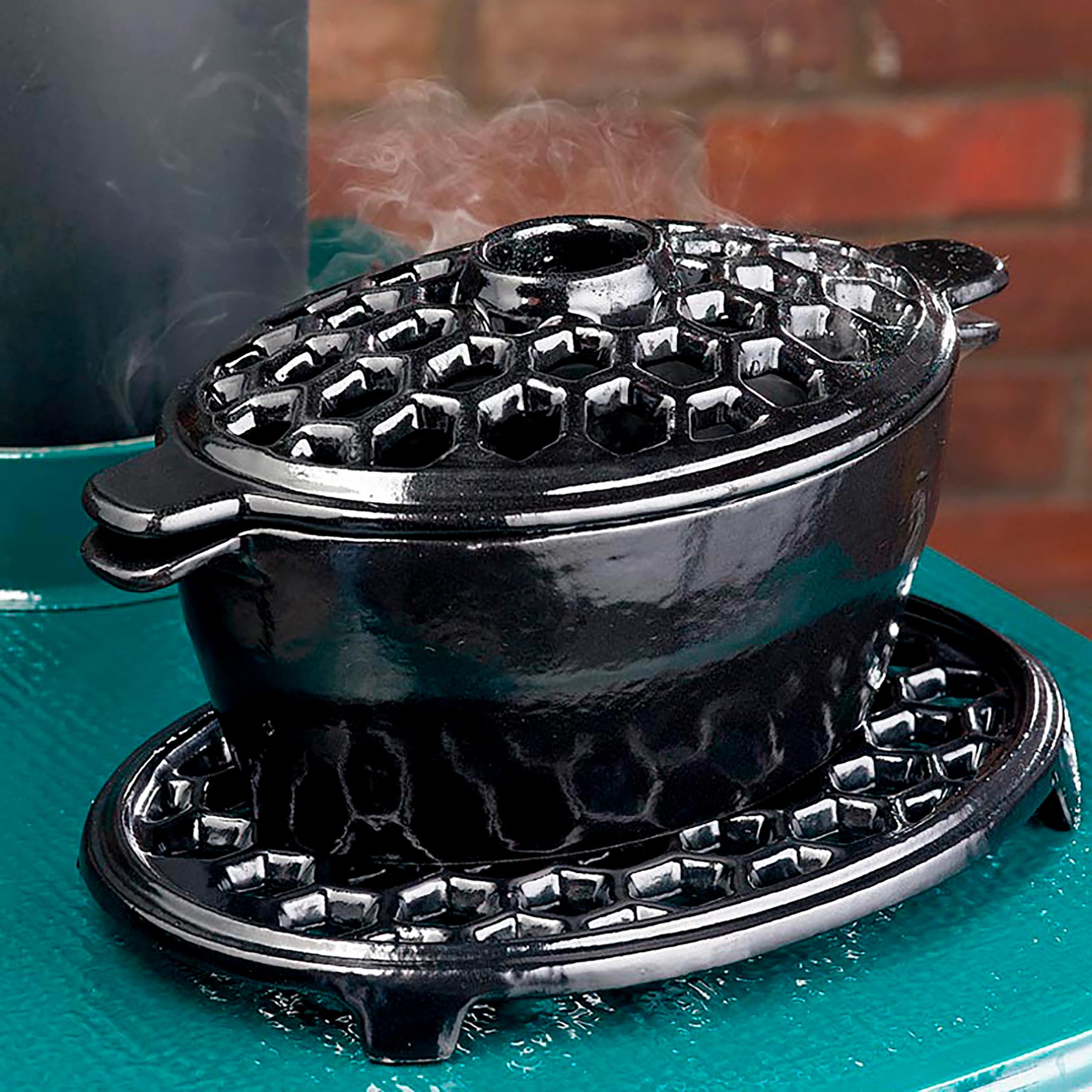 Plow & Hearth 1.5 Qt. Cast Iron Lattice Steamer