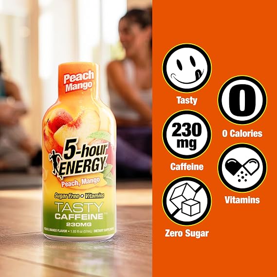 5-hour ENERGY PEACH MANGO Flavor, 30 Count, Extra Strength Energy Shot