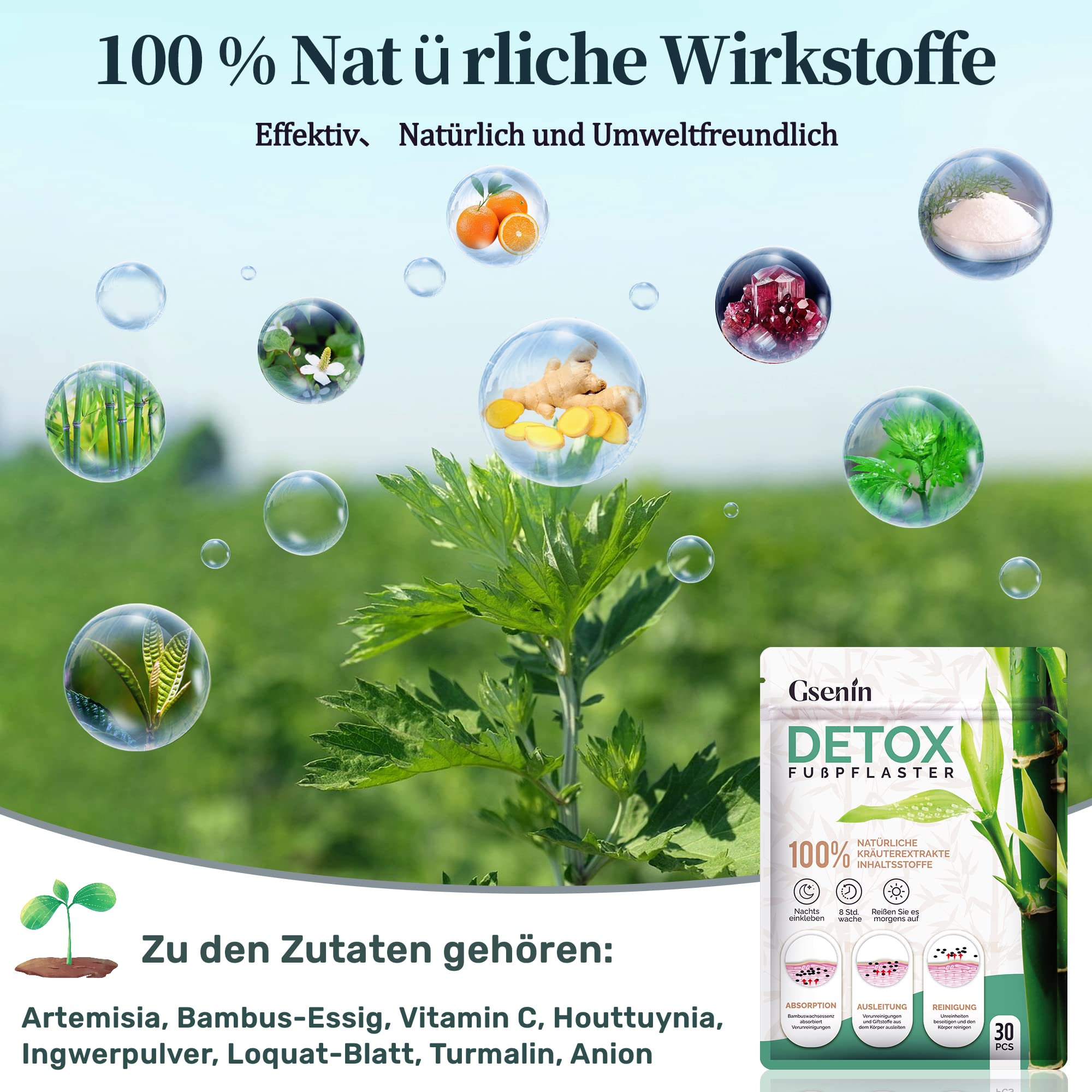 GSENIN Entgiftungspflaster Fe Original, Detox Fupflaster Entgiftung fr  Stressabbau & Tiefschlaf 100% Natrliche Deep Cleansing Foot Pads zur  Entfernung von Giftstoffen und Reinigung des Krpers : Amazon.de: Drogerie  & Krperpflege