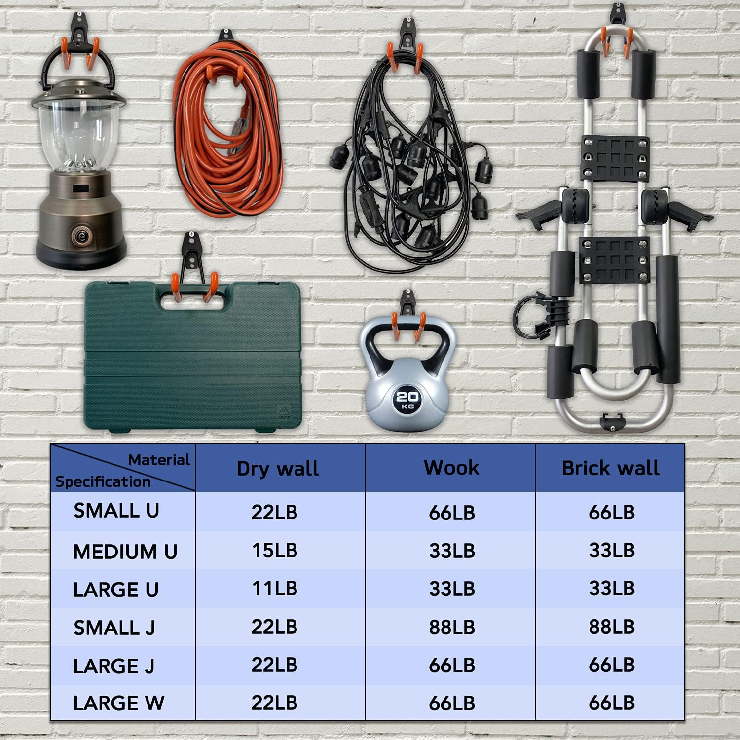 MARVOWARE Garage Storage Hooks, 24 Pack Steel Heavy Duty Organizer, Anti-Slip Double Wall Mount Holder, Utility Power Tool Hangers for Ladder, Garden Tools, Bike, Hoses, Ropes&Bulky Items Organization - - 