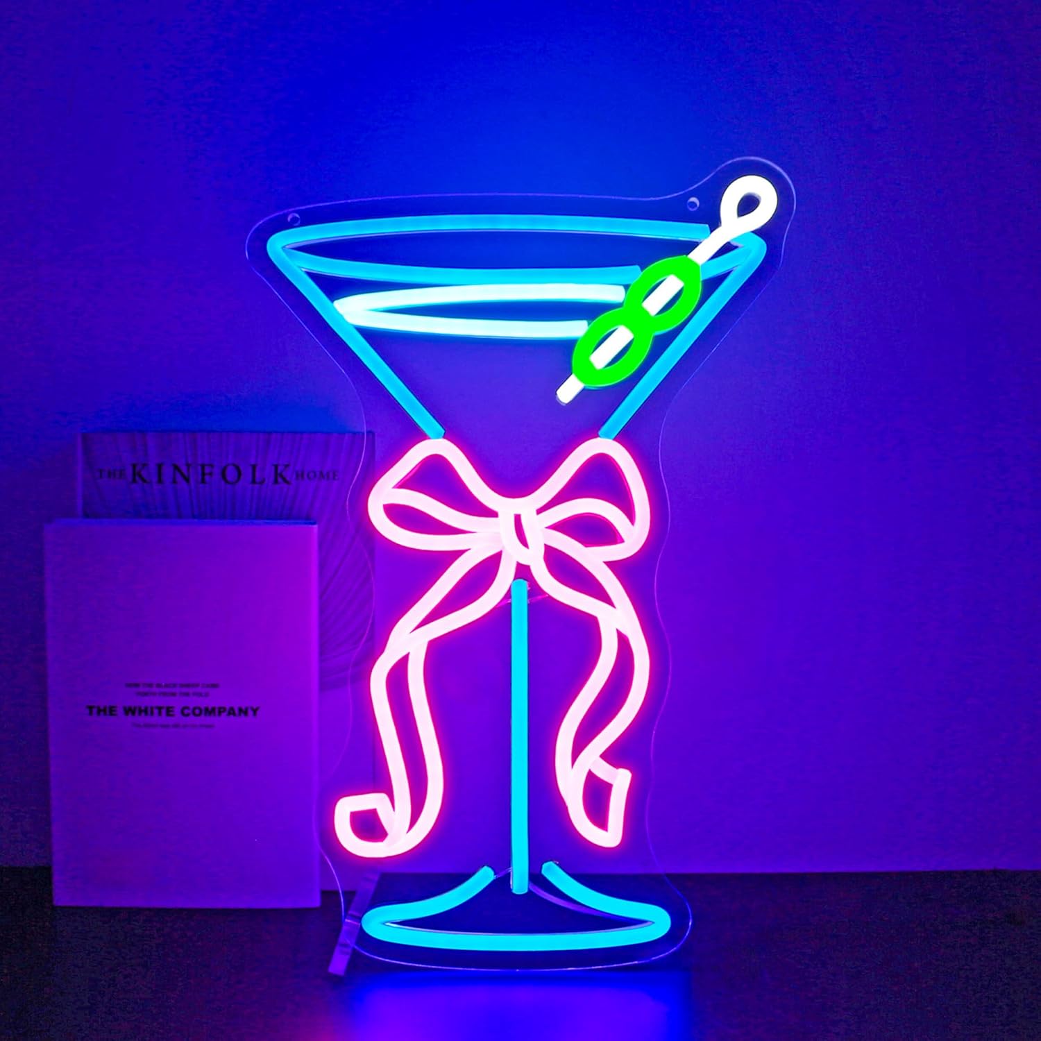 Neon Sign, Bow Glass Neon Signs for Wall Decor Neon LED Signs Room Neon Light Up Signs Home Decor for Bedroom Business Club Party Bars Shop USB Operated