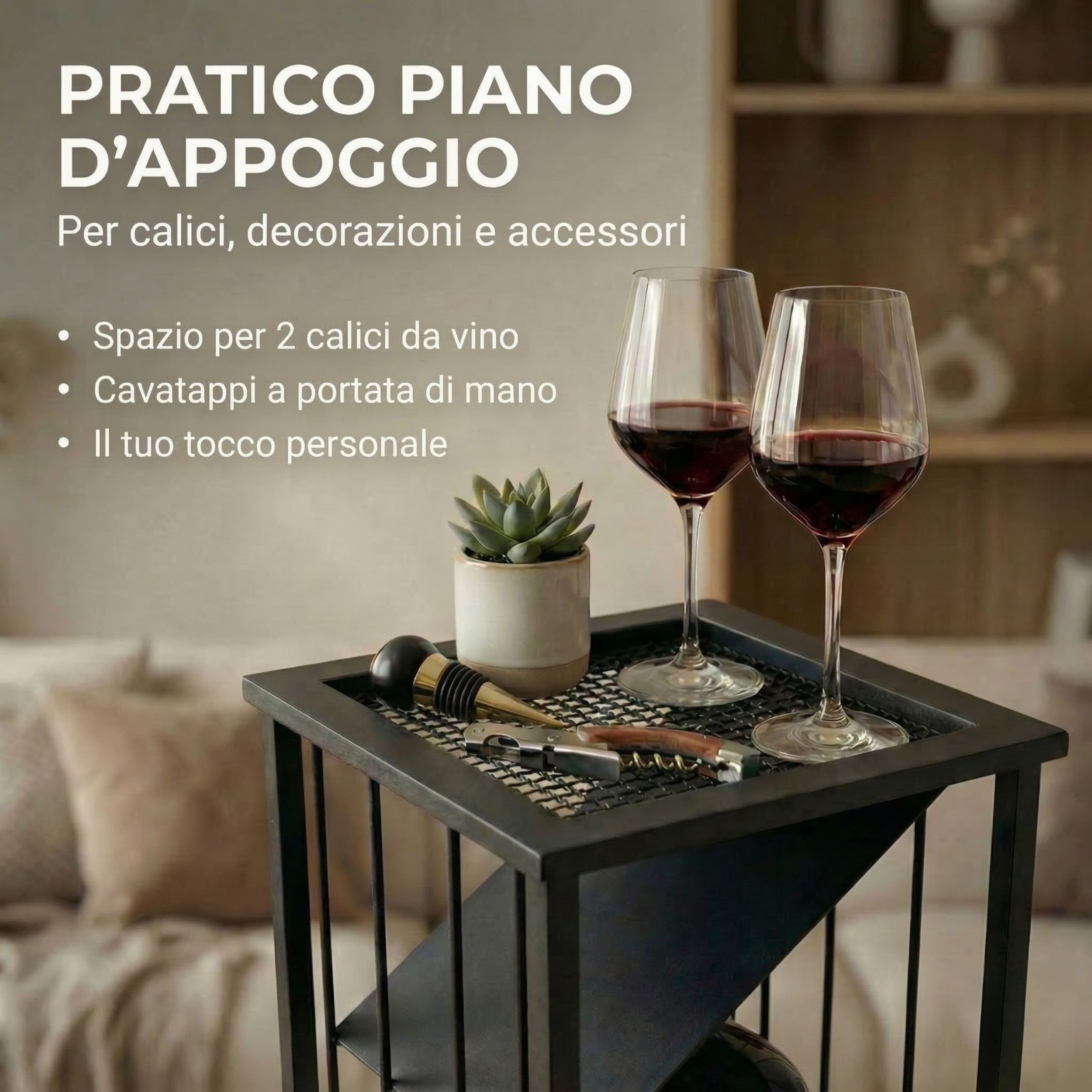 DanDiBo Portabottiglie in metallo, colore nero, 96693