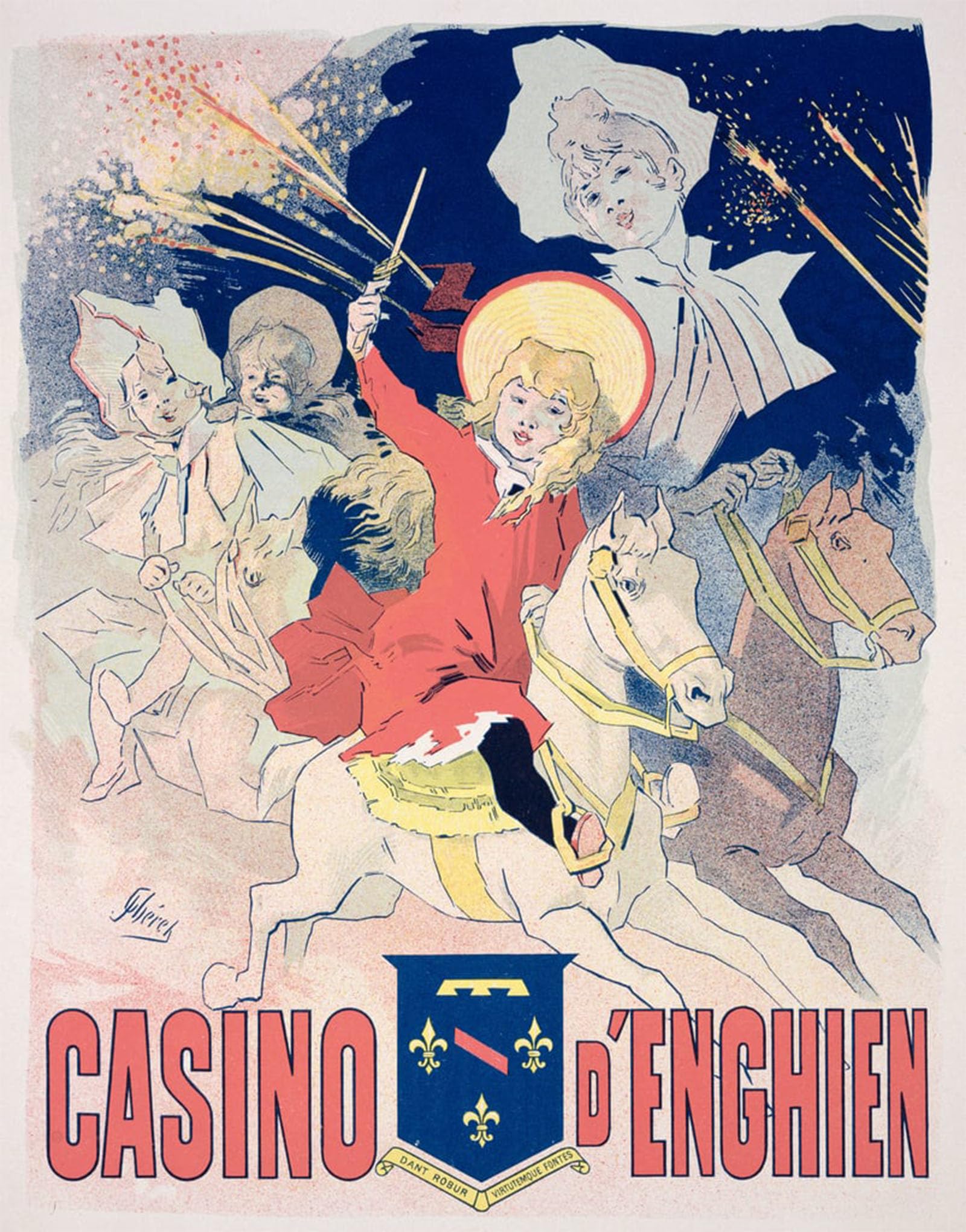 POSTERIIk Famous Print Pop Art Wall Art Graffiti Reproduction of a Poster the Casino D'enghien by Jules Cheret Art Prints for Home Decor 60x90cm
