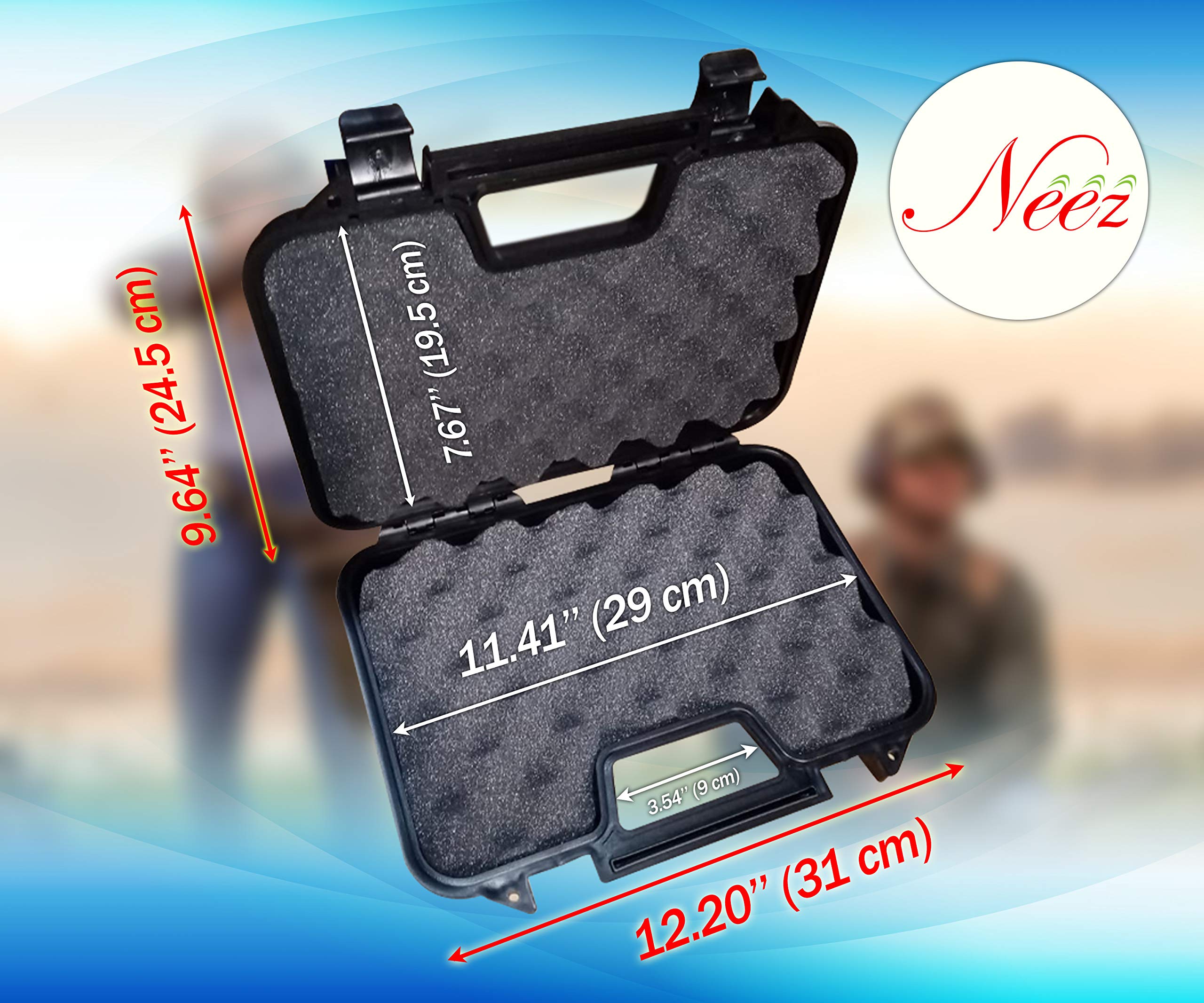 Valigetta Porta Pistola Rigida - Imbottita, Misure 26x20x5cm, Per Custodia Sicura E Trasporto - Foto 13