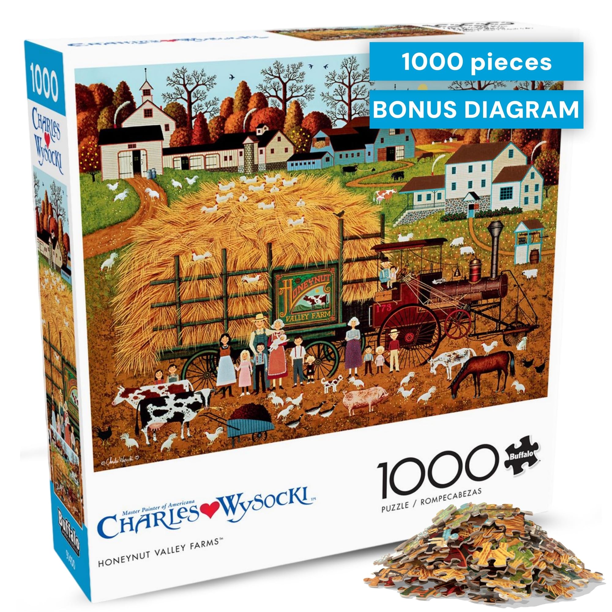 Amazon.com: Buffalo Games - Charles Wysocki - Honeynut Valley Farm