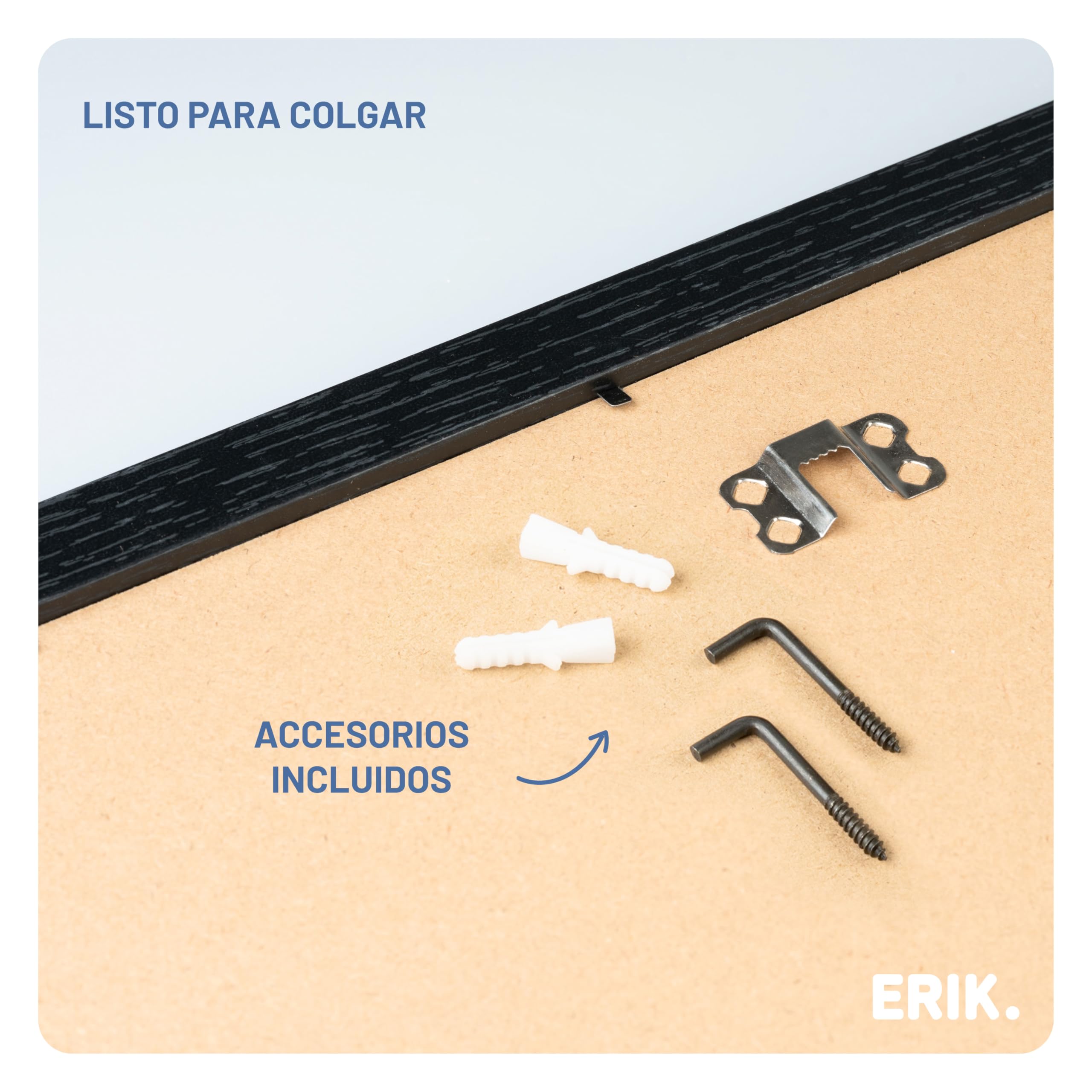Grupo Erik Marco poster 61 x 91 5 cm negro - Marco madera | Marcos para cuadros - Decoracion hogar Apto para colgar posters de pared, laminas decorativas…