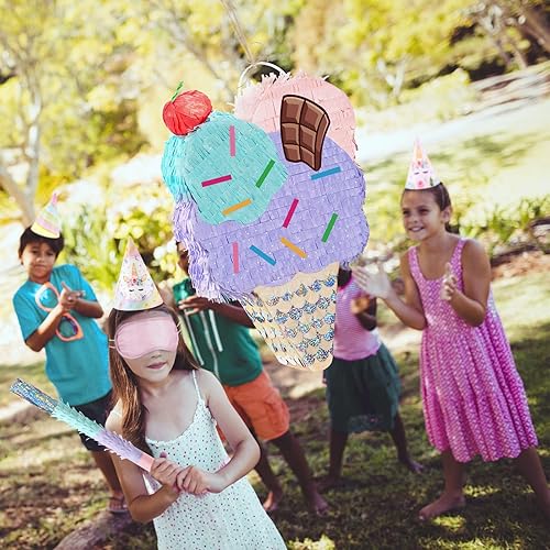 Miniatura 336 de WERNNSAI - Piñata de sirena plegable, piñata de cumpleaños con flecos que incluye cuerda para jalar, venda y bate. Decoraciones
