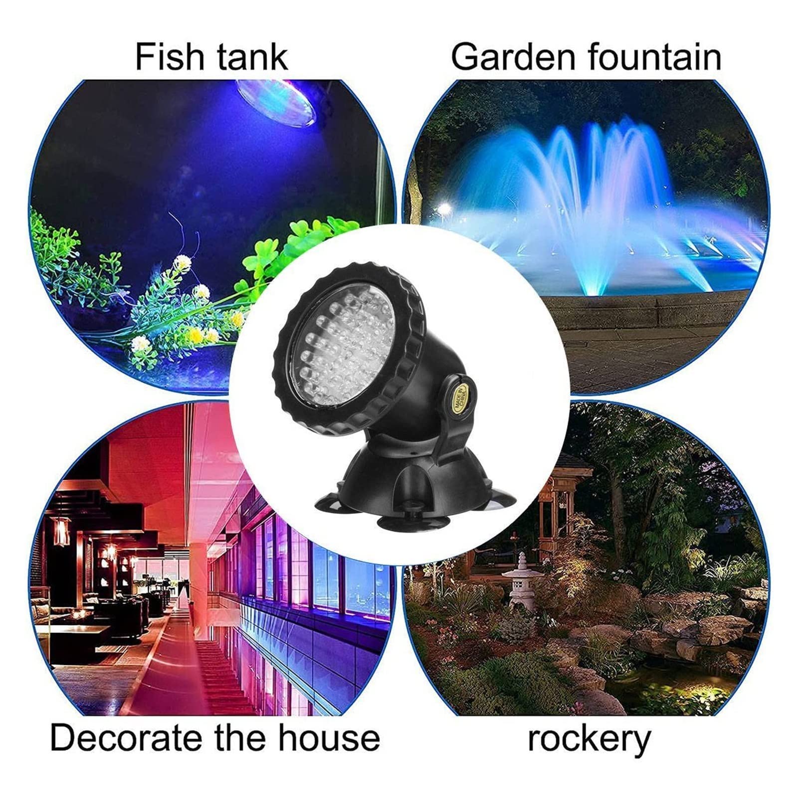 Luces de Piscina Luces subacuáticas LED RGB IP68, lámpara Impermeable for Acuario, Foco de Paisaje for Piscina, Tanque, Fuente, Estanque, jardín de Agua (Color : 1 Set 4 lignt)