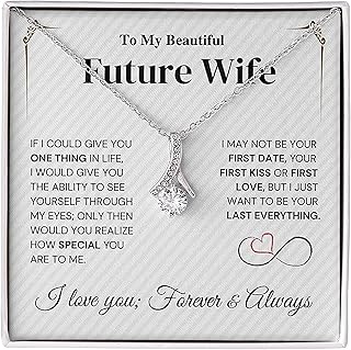 Future Wife Necklace My Last Everything, Promise Necklace For Her, Fiance Gifts For Her, Birthday Gifts For Future Wife With Message Card, Soulmate Necklace For Women, To My Soulmate Necklace