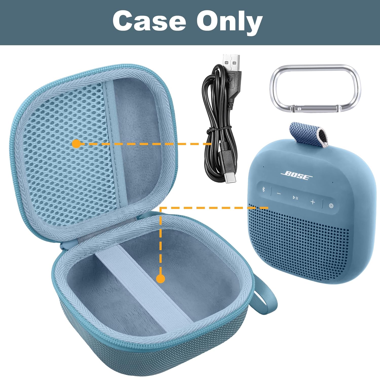 Aenllosi Case for Bose New SoundLink Micro 2nd Gen Bluetooth Speaker, Bose Speaker Storage Organizer, Blue Dusk (Case Only) - Image 2