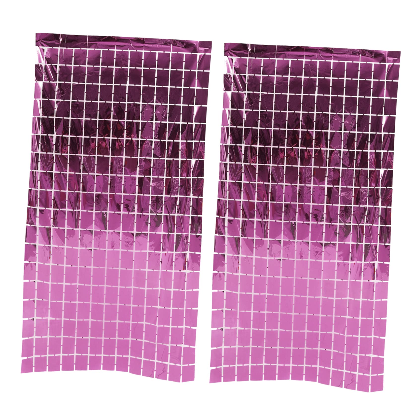 KONTONTY 2pcs Gold Foil Tinsel Fringe Curtains for Birthday Tassel Garland Backdrop