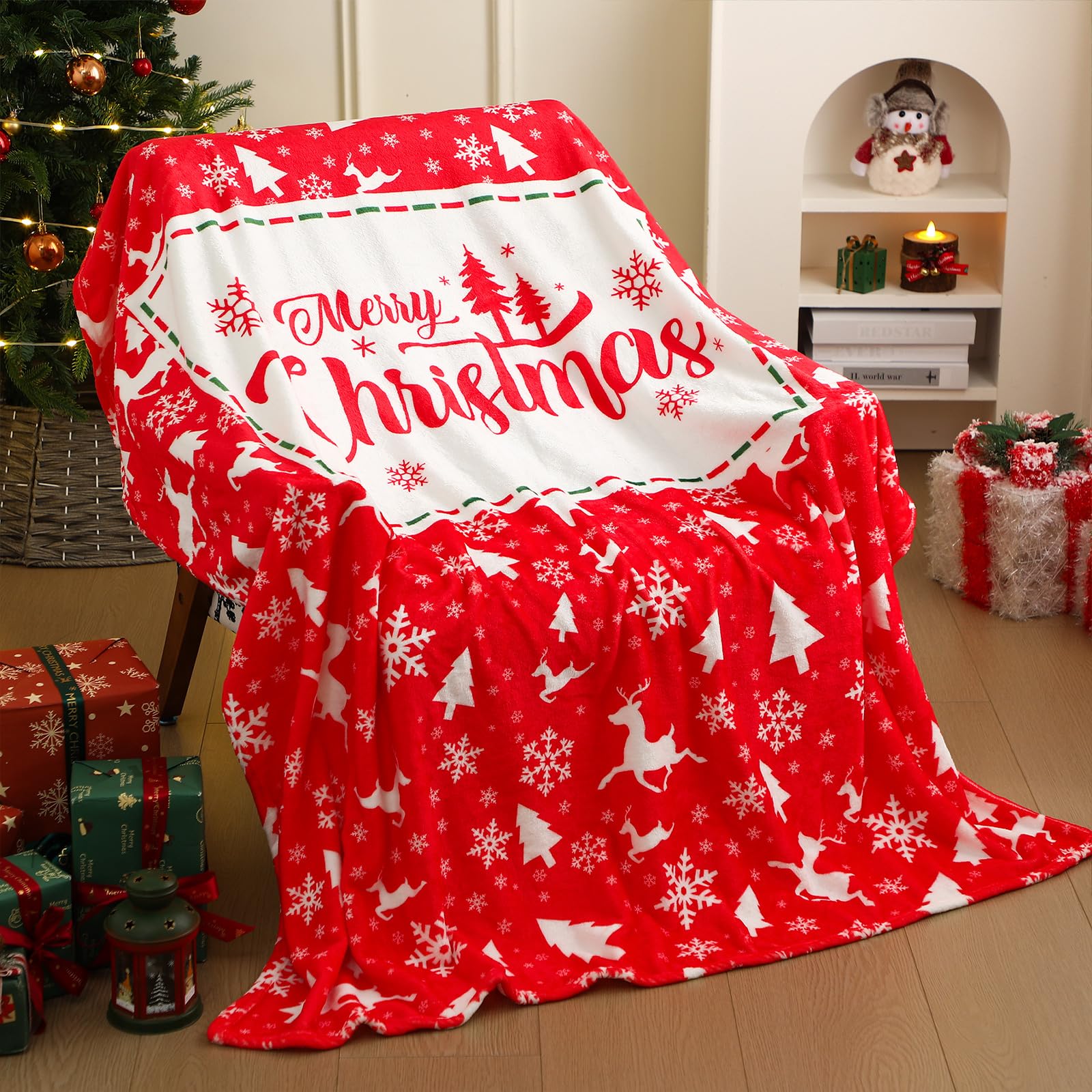 Buryeah 50'' x 60'' Christmas Throw Blanket Plush Home Decor — image 1