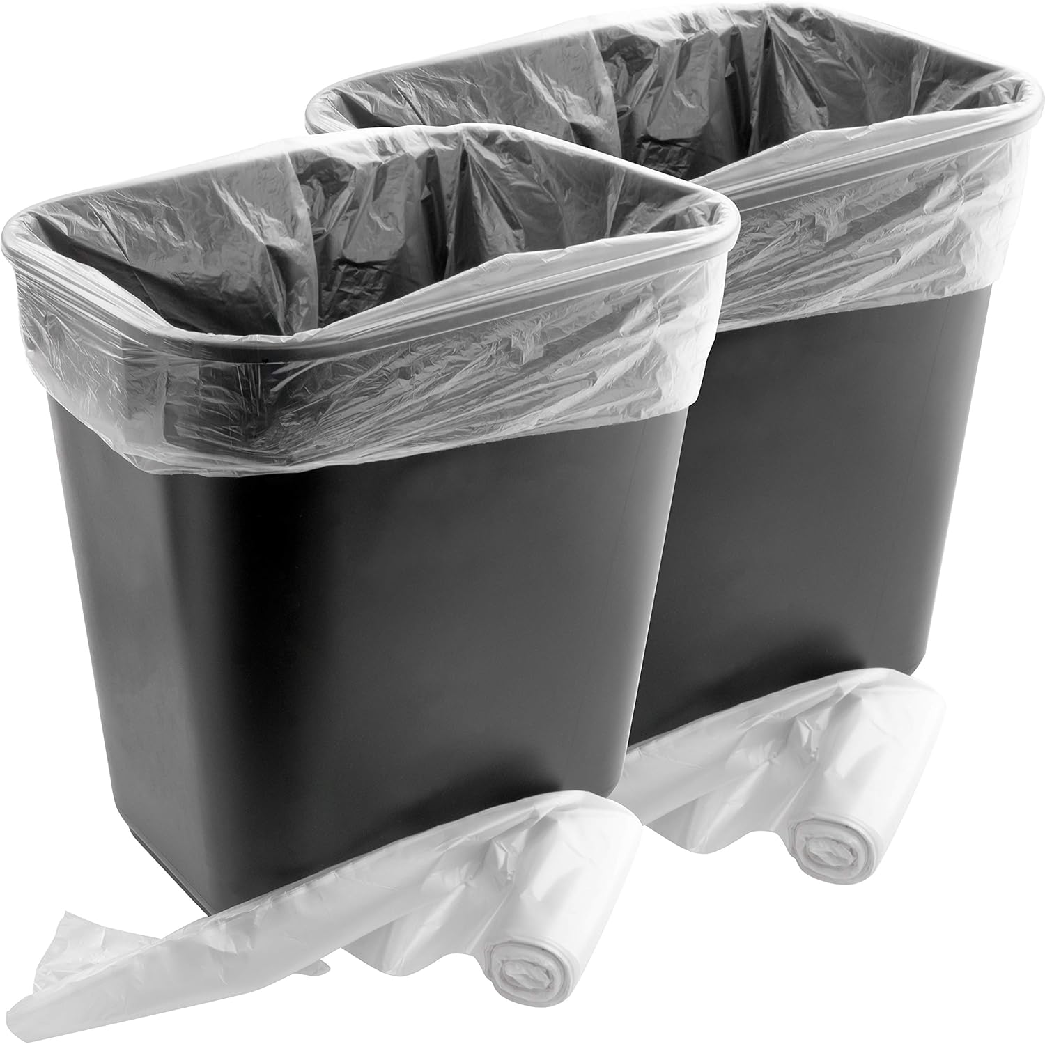 SpaceSaving Trash Can and 4 Gal. LeakProof Liners Combo 2Pk. Small