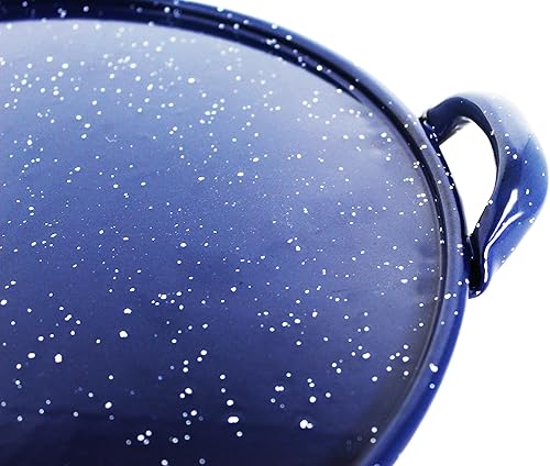 Miniatura 3 de IMUSA USA 11" esmalte moteado azul redondo en acero Comal con mango lateral