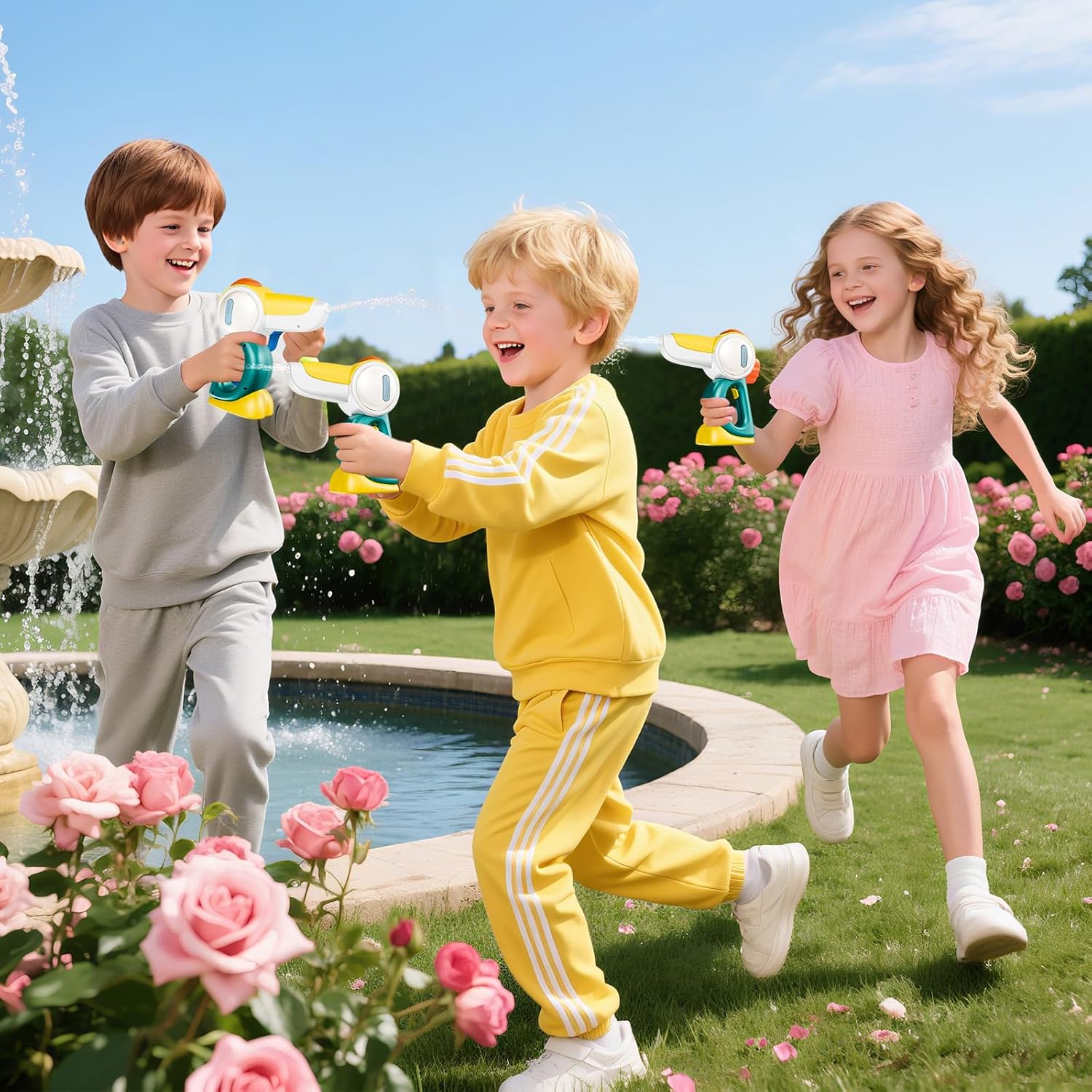 Electric Water Gun for Kids & Adults, Automatic Water Blaster with 600ml Large Tank, 28 Ft Long Range & 300+ Shots Per Fill for Ipx7 Waterproof Automatic Water Gun, Summer Pool Beach Toy Gift