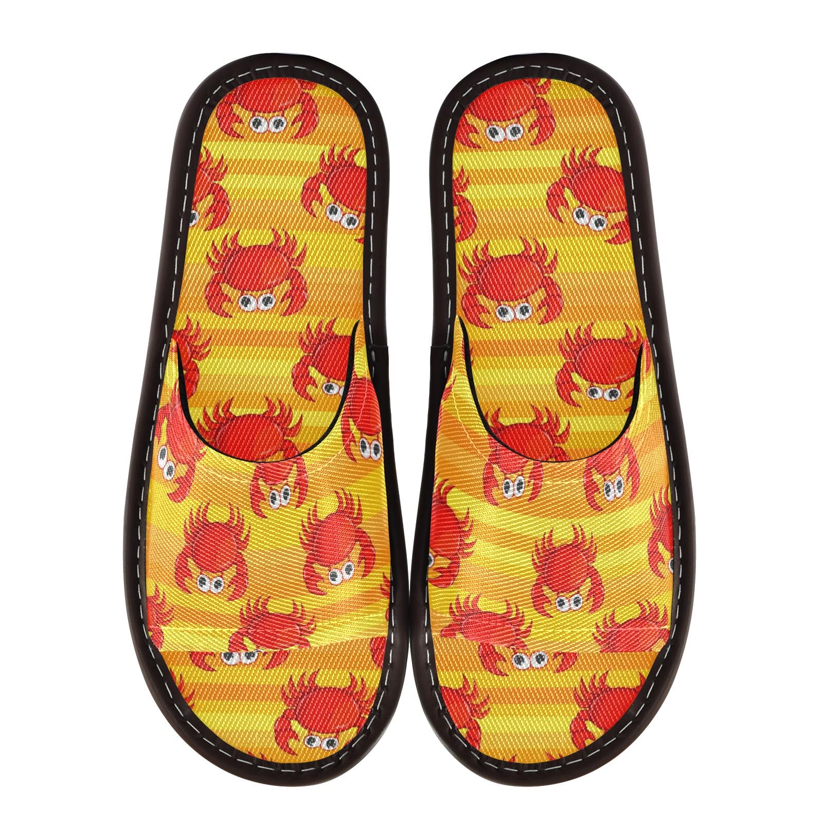 CHIFIGNO Breathable Reusable House Shoes with Non-slip Sole, Home Spa Shoes Size 10