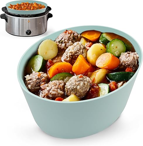 JT Home Forro de silicona para crockpot, revestimiento reutilizable para ollas grandes y lentas, compatible con olla de 6 cuartos de galón a olla de