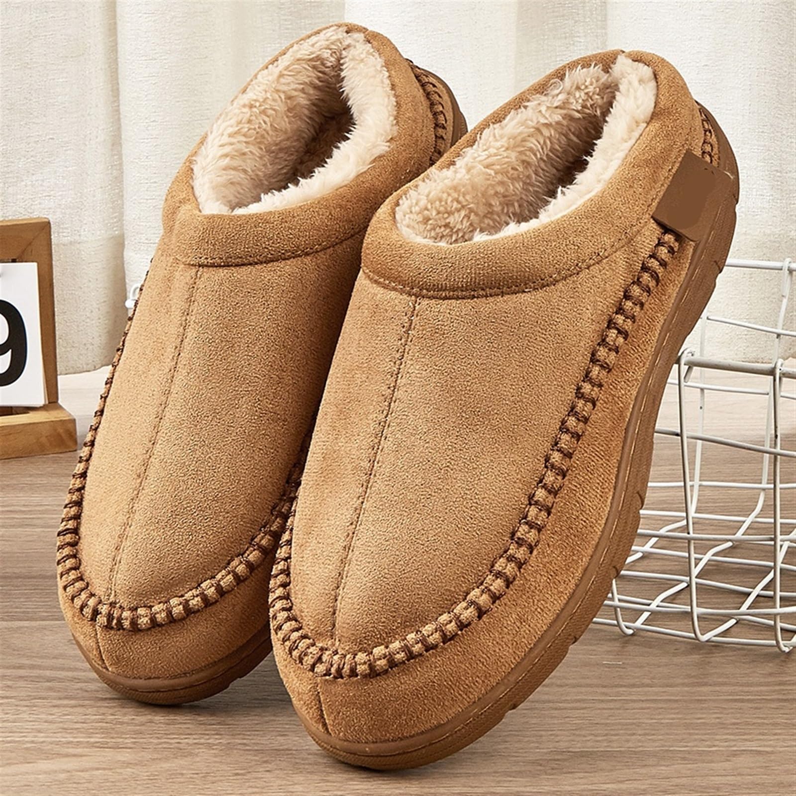 Pantofole da uomo in cotone Pantofole da uomo Home Peluche Memory Foam Scarpe casa calde invernali morbide for interni/esterni