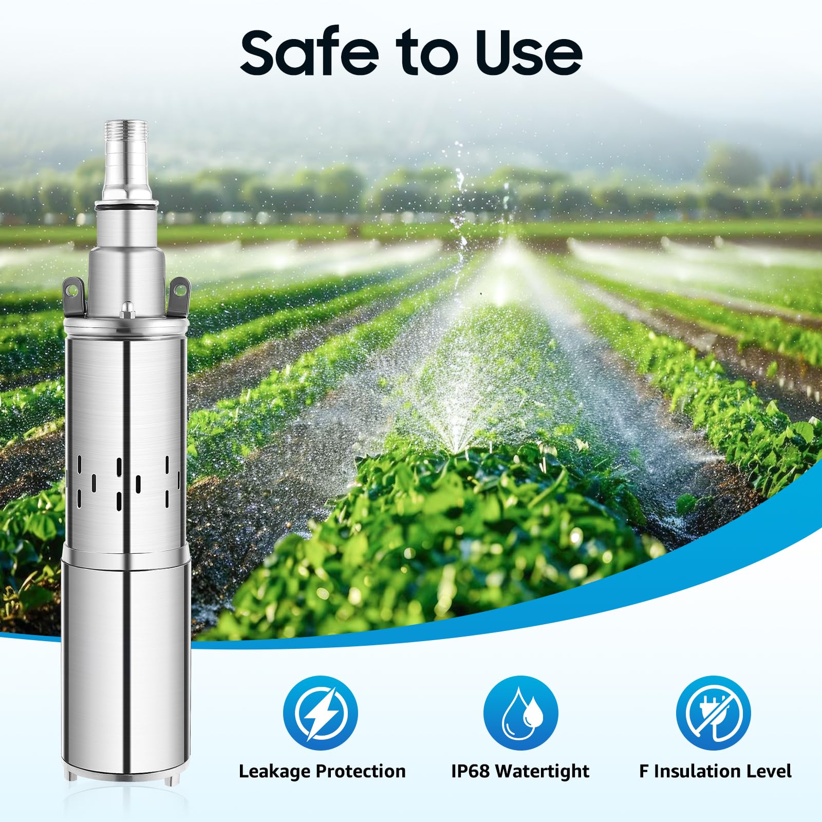Pompa sommergibile a energia solare, 180 W, in acciaio inox, con cavo da 17 m, portata 1,2 m³/h e altezza di mandata 20 m, pompa subacquea da 12 V, per irrigazione da giardino, fontana, allevamento di