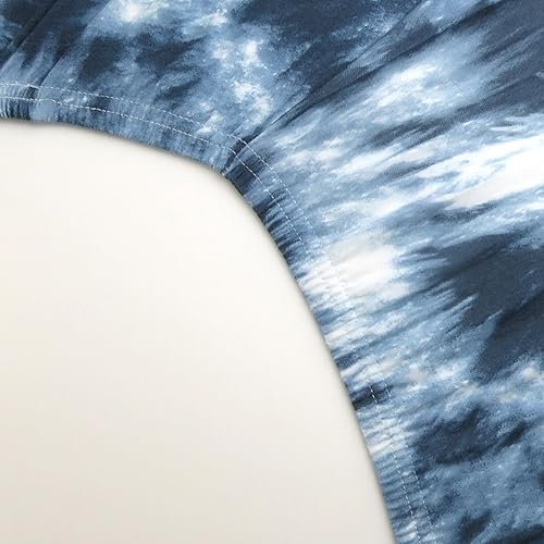 Miniatura 3 de HonestBaby Sábanas bajeras para cuna para colchón estándar, mini estampados 100% algodón orgánico para bebés, niños, niñas, unisex, índigo Go, talla