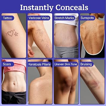 Body Coverage Perfector, Tattoo Cover Up Makeup Waterproof Body Full Coverage Concealer for Bruises Scars Veins, Long Lasting Leg Tattoo Concealer Foundation for Wedding Dating, 3.5oz Natural Radiance