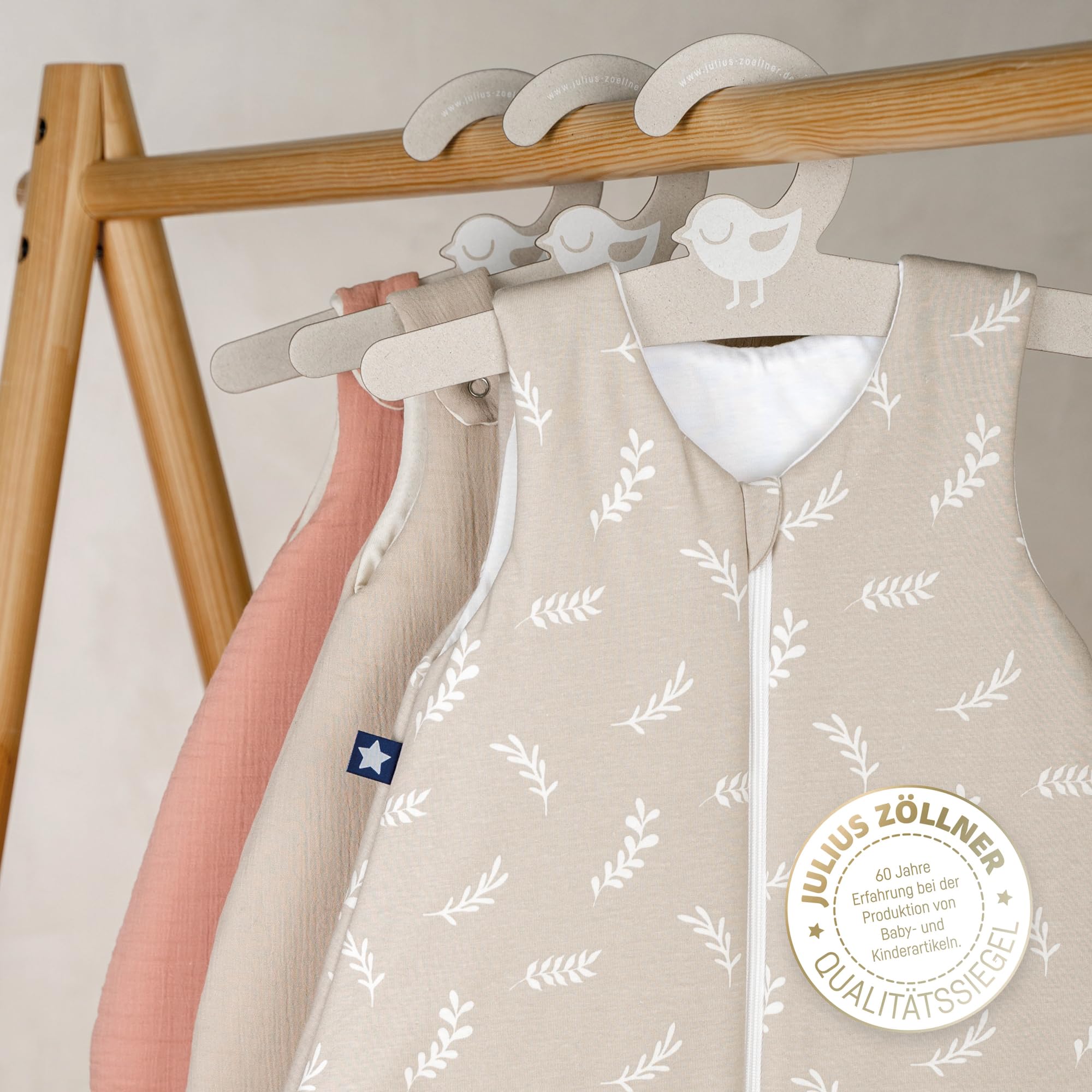 Julius Zöllner Baby Sommerschlafsack aus 100Prozent Jersey Baumwolle, Größe 56 , Standard 100 by OEKO-TEX, Twiggy