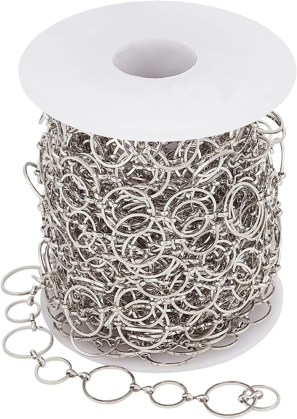 arricraft 10m/32.80 Feet Platinum Chains, Brass Handmade Chains Nickel Free Chains 1 Roll Chains for Necklace Jewelry Accessories DIY Making