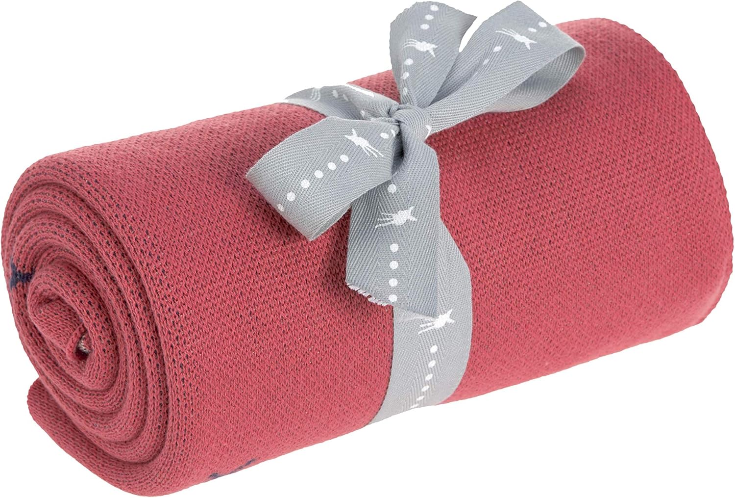 コットン100% リーフレースの繊細なデザインが魅力のニットブランケット ニットブランケット グラマ ラマ コーラル オーガニックコットン100%