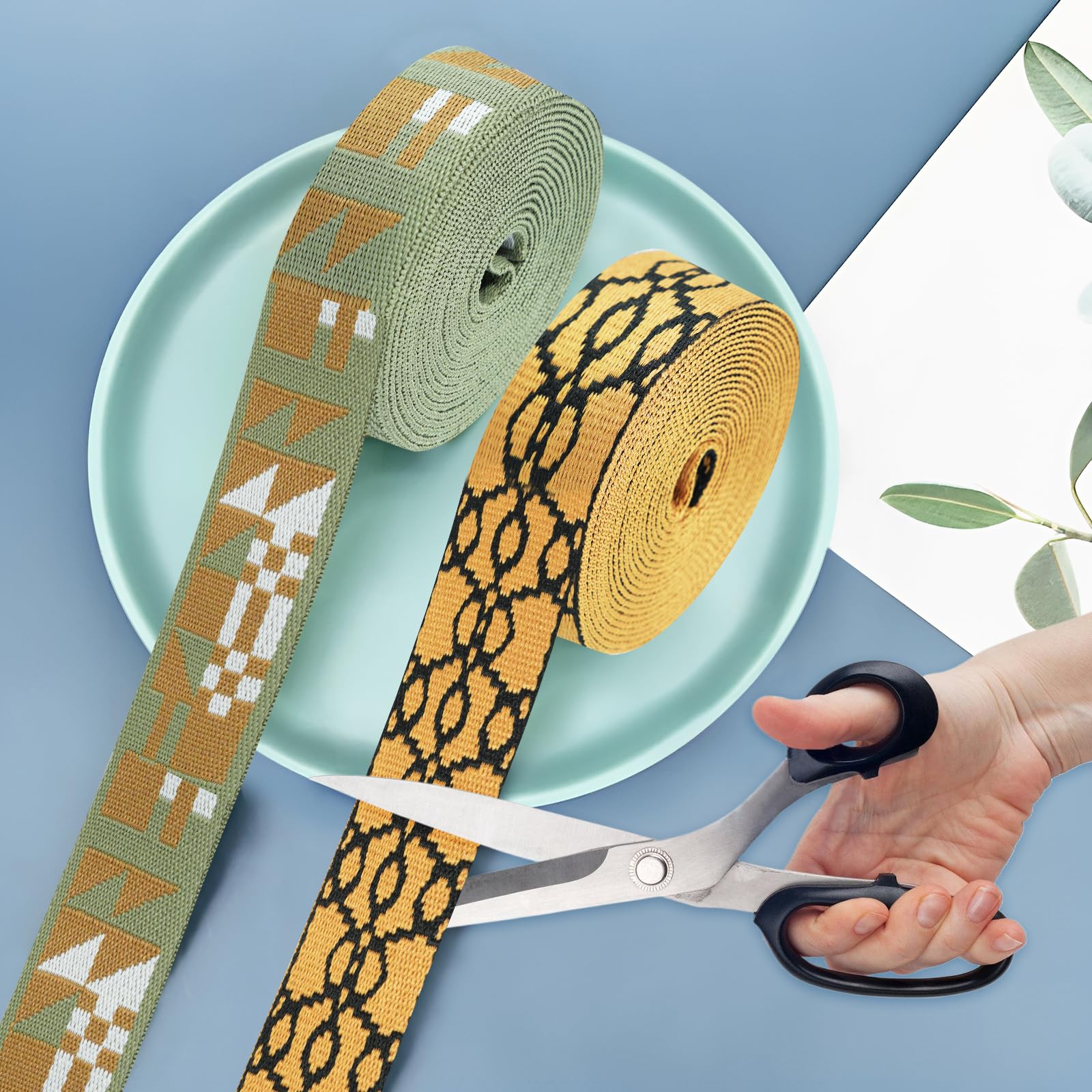 Cinghia a fettuccia da 3,8 cm in cotone jacquard poliestere nylon fettuccia 3,8 cm resistente fiore fantasia nastro per borsa tracolla zaino cintura fai da te collari per animali domestici
