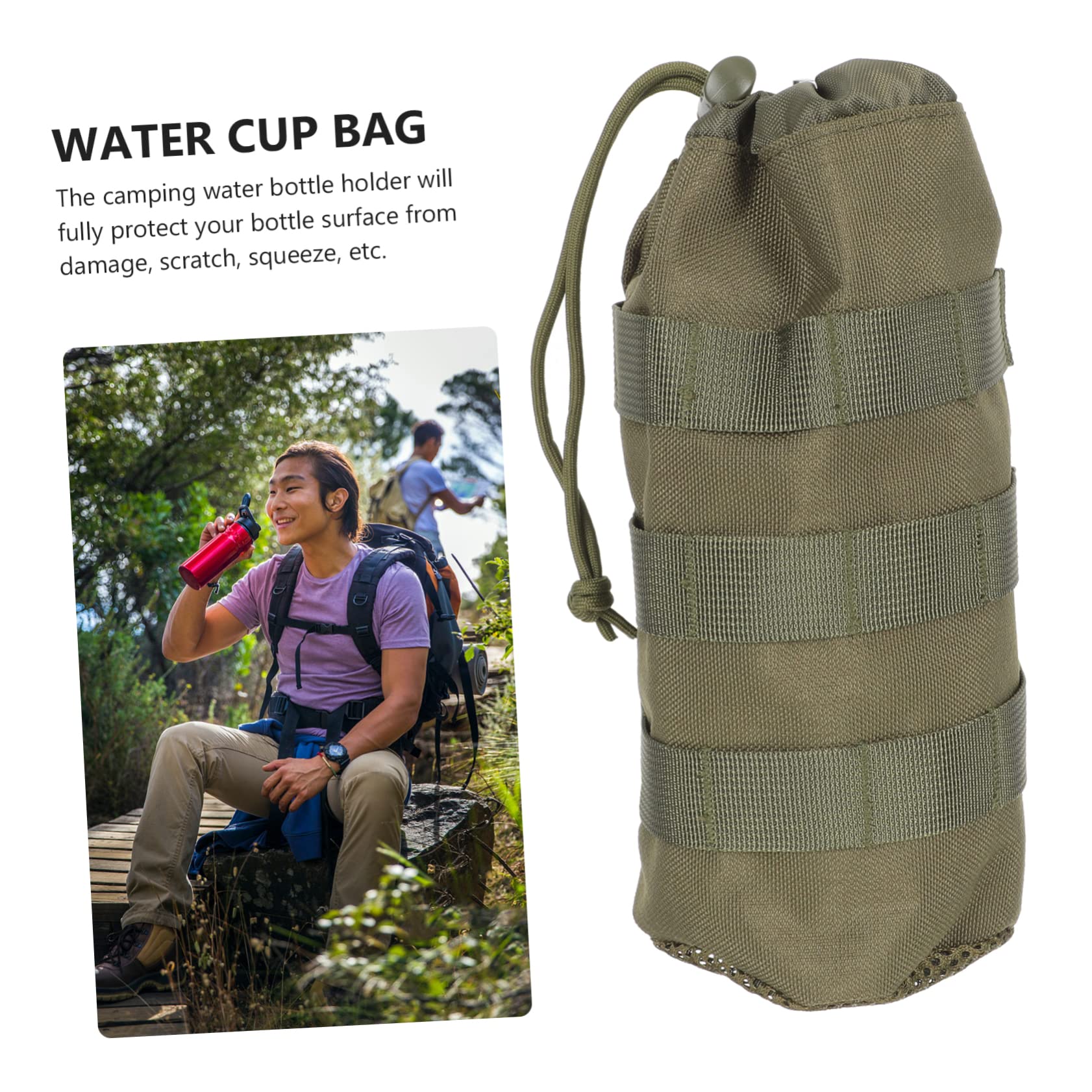 ifundom 3 Stück Tasche Für Wasserflaschen Träger Körper Tasche Für Trinkflaschen Halter Isoliert Sport Wandern Tragen Wasserflaschenschlinge Wasserflaschen-Organizer Armeegrün Nylon