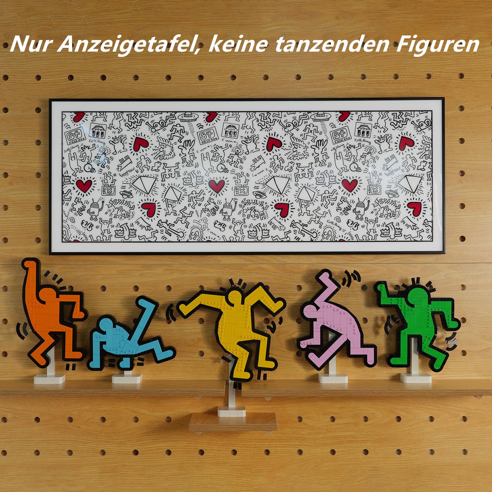 Display Wallboard für Lego 31216 Keith Haring (Modell Nicht enthalten) Wandhalterung für 31216 Sammlermodell, platzsparend, kreative Heimdekoration