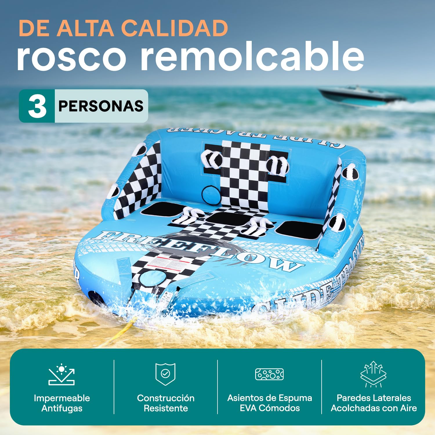 SereneLife Jobe Flotador Arrastre Inflable Deportes Acuaticos Donut Hinchable