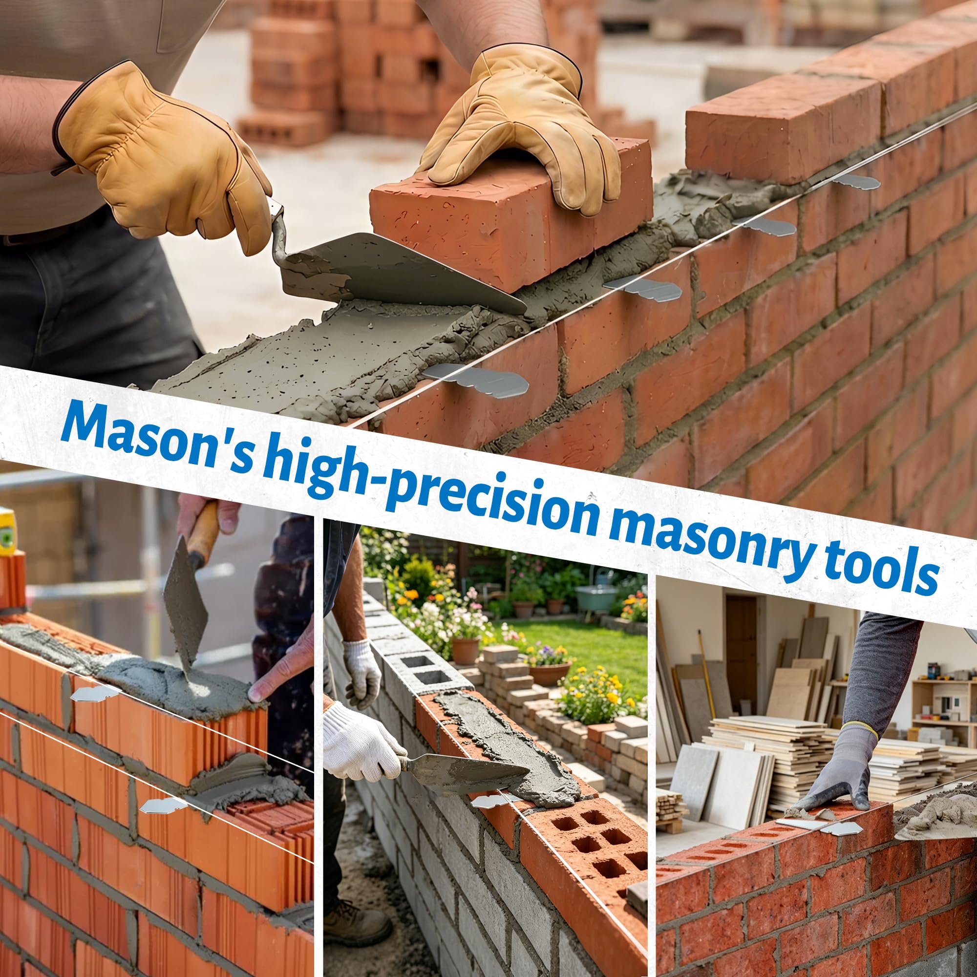 Bricklayer Line Pins - 12 Pack Masonry Tools -7