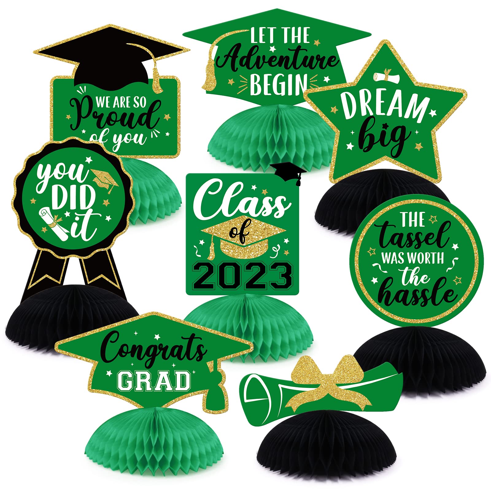 Graduation Centerpiece Table Toppers Honeycomb Centerpieces Graduation ...