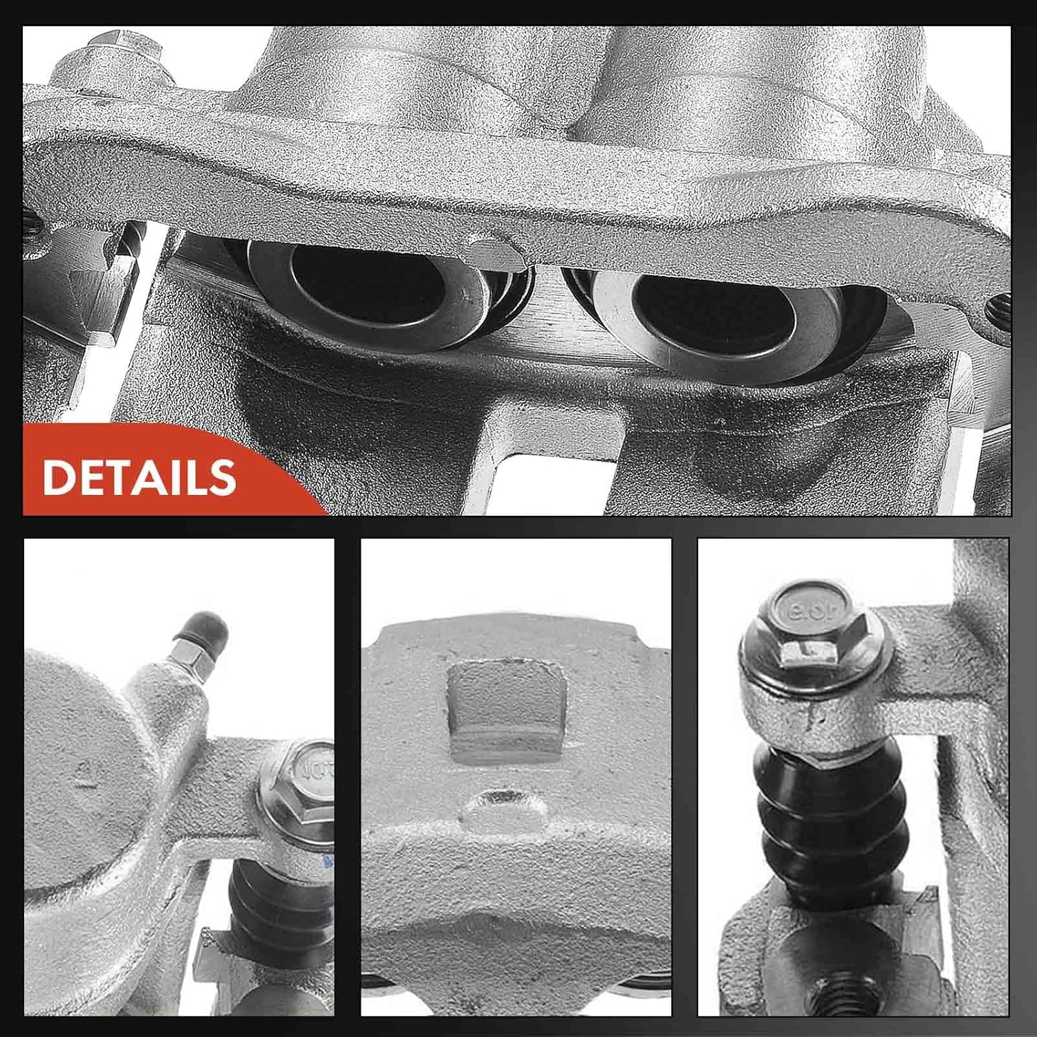 A-Premium Disc Brake Caliper Assembly with Bracket Compatible with Select Chevy and GMC Models - Express 2500/Express 3500/ Savana 2500 /Savana 3500 2003-2020 - Rear Right Passenger Side