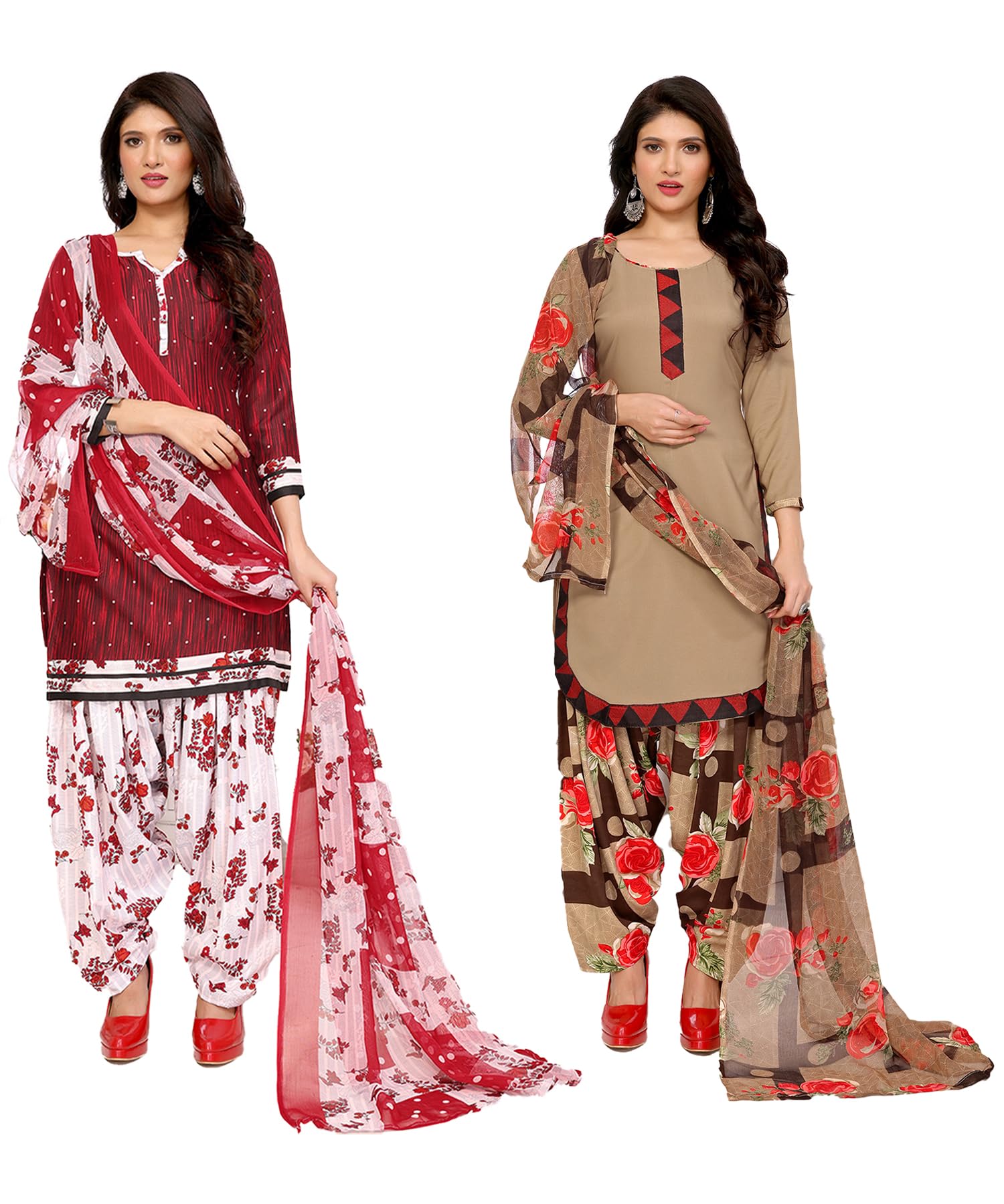 yashika Women's Crepe Dress Material Set for Women | Unstitched Printed Fabric for Kurta Bottom & Dupatta (Pack of 2)-picture-14