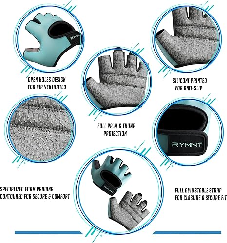 Miniatura 3 de Guantes de levantamiento de peso mínimo, guantes cortos de micro entrenamiento, almohadillas de agarre con protección completa de la palma y agarre
