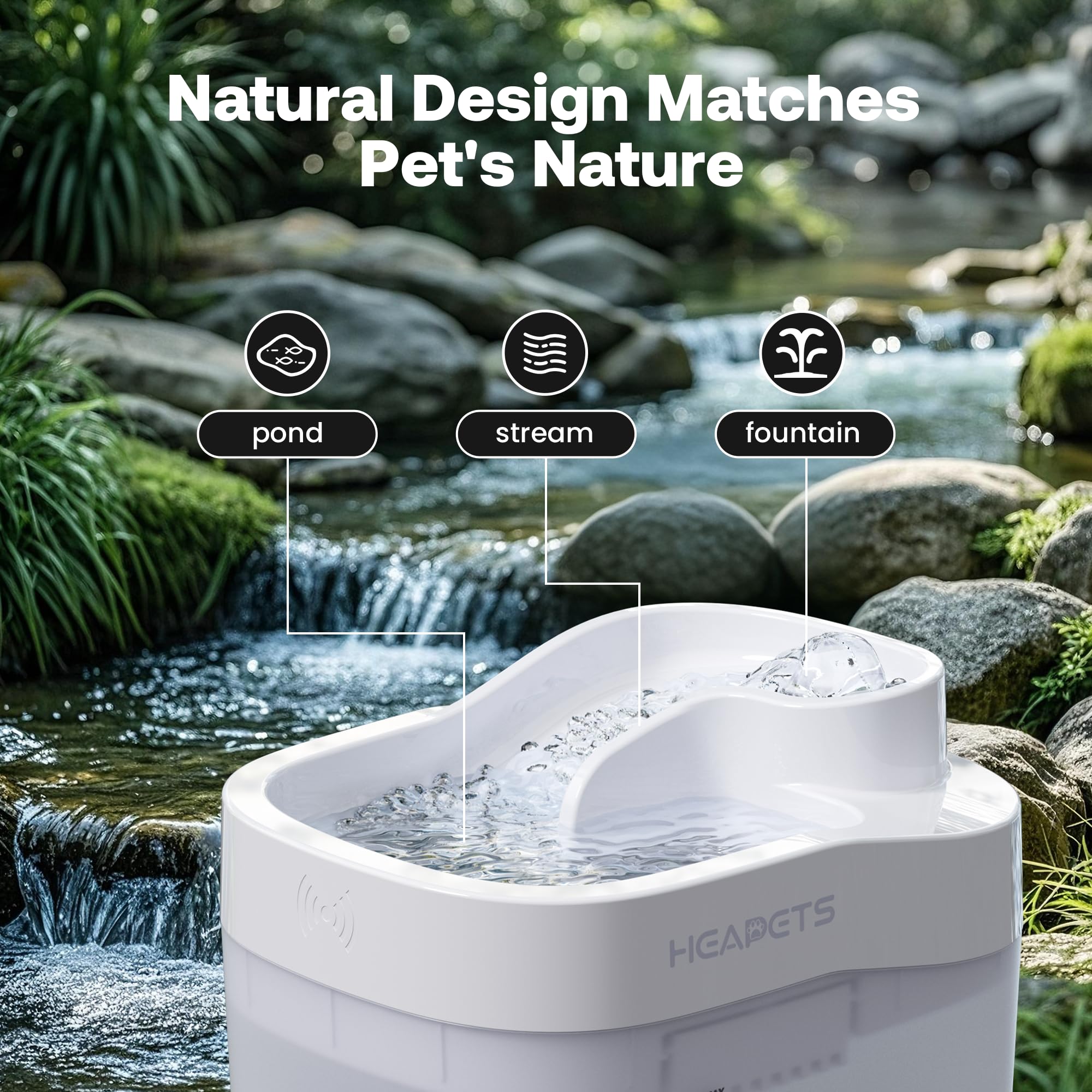 Dockstream - Fuente de agua para gatos, 3L/2,863.3 g, dispensador automático de agua para mascotas, para gatos, perros, beber con filtro de repuesto, bomba silenciosa, bandeja de acero inoxidable y