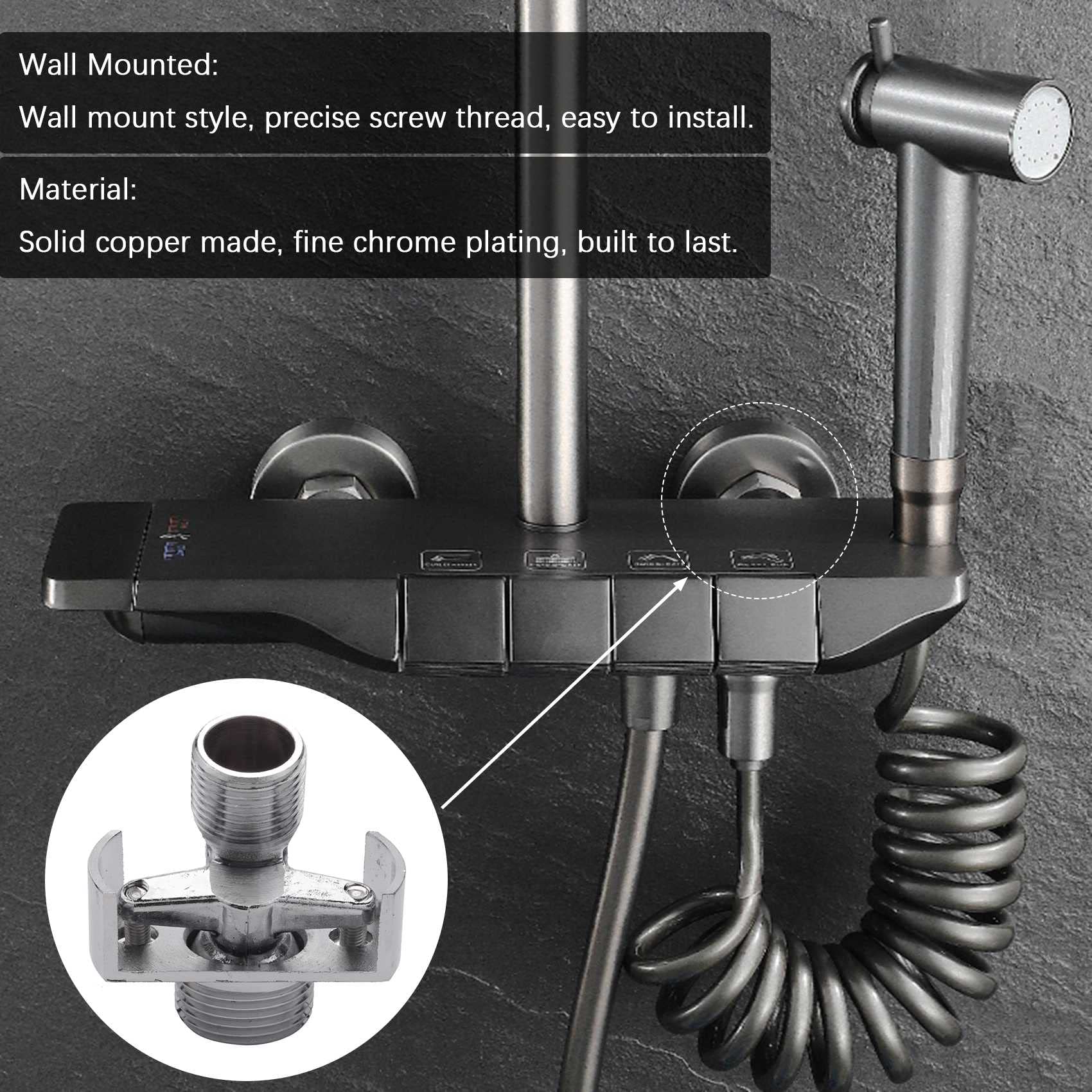 Accessorio Angolo Doccia In Rame - Regolazione Tubo Aspirazione, Filettature 1/2 E 3/4, Cromato - Foto 12