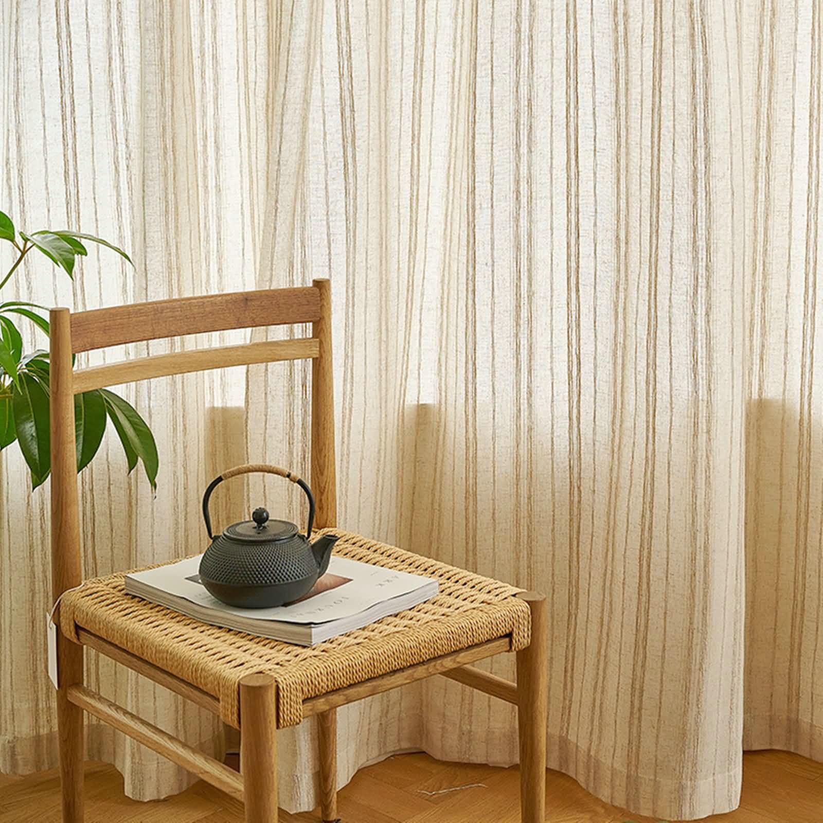 Przezroczyste zasłony do salonu, długość 114 cm, zestaw 2 paneli, jednolity kolor, plisowanie, zasłony okienne do sypialni salonu 106 cm szer. x 114 cm dł., khaki
