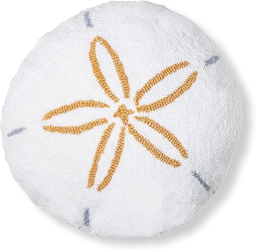 C&F Home 16 cojines con forma de dólar de arena de 16 x 16 pulgadas, fundas decorativas para sofá y cama, 16 pulgadas, color blanco