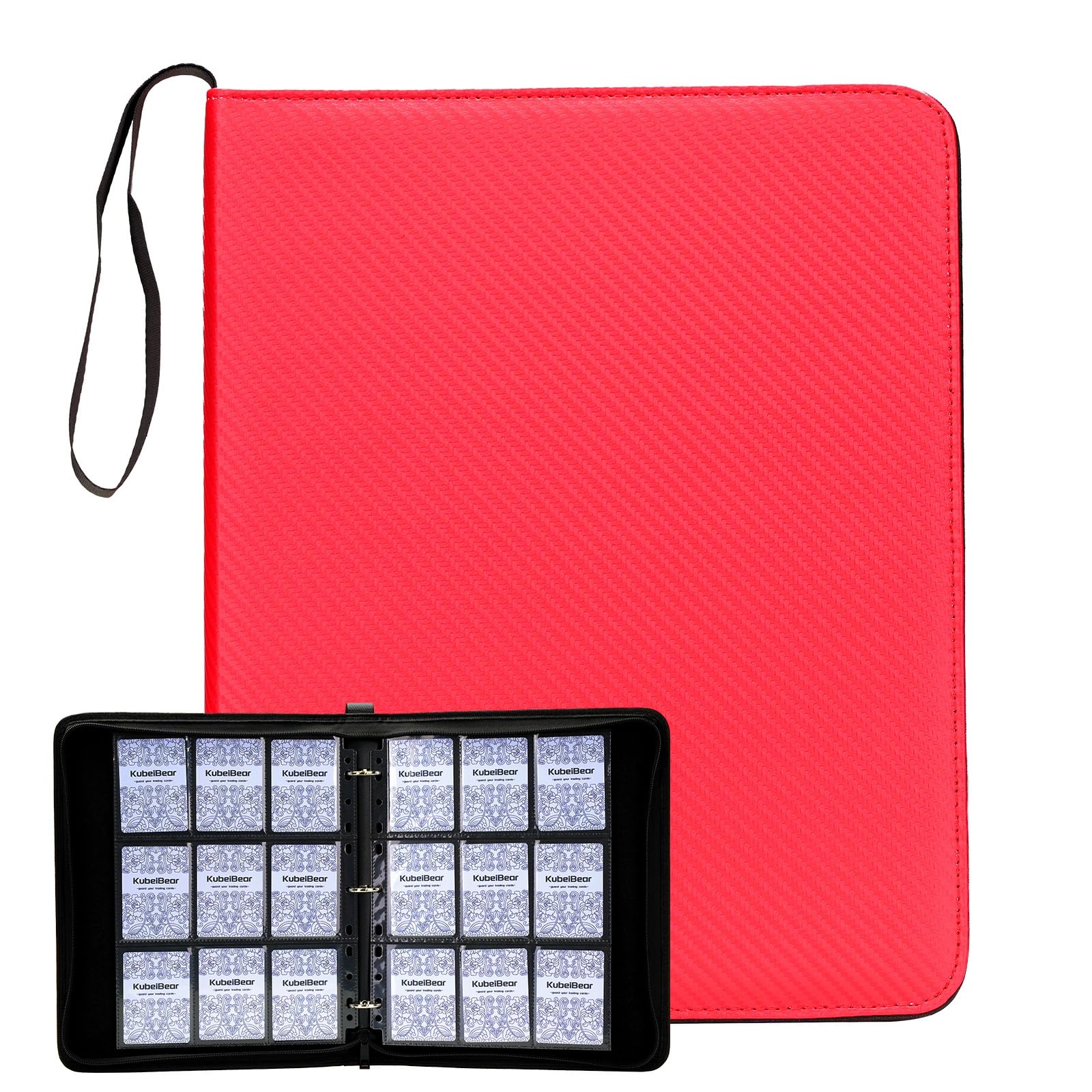 Card Binder – 720 Capacity, Zippered Trading Card Holder for MTG, Sports &amp; Collectible Cards – Acid-Free, Durable &amp; Travel-Friendly Storage (Red, 9 Pocket)