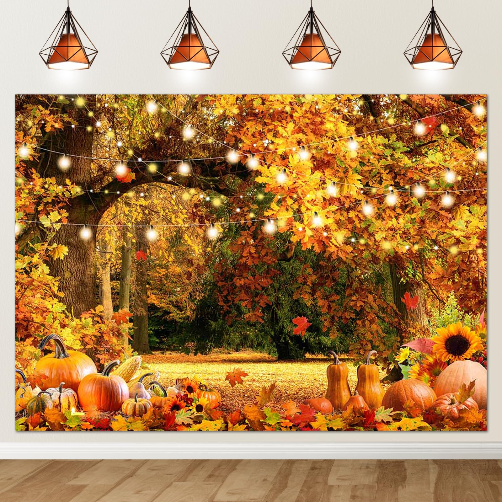 Toile De Fond Automne 210x150 Cm - Motif Feuilles D'Érable Tombées - Pour Photographie, Fête, Mariage - Avezano