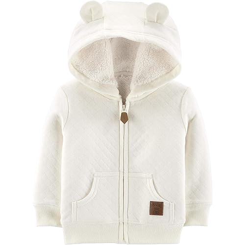 Simple Joys by Carter's Unisex Babies' Hooded Sweater Jacket with Sherpa Lining