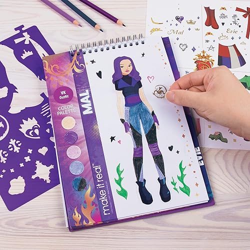 Miniatura 6 de Disney Descendants Royal Wedding - Cuaderno de bocetos para niñas, crea impresionantes modas temáticas de boda con 183 calcomanías, plantillas, guía